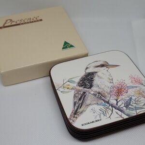 VINTAGE Presence Australian Casa Coasters, Boxed Fauna Set of 6, 1987